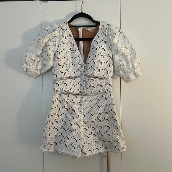MICHAEL Michael Kors Geometric Lace Eyelet Romper - Picture 1 of 3